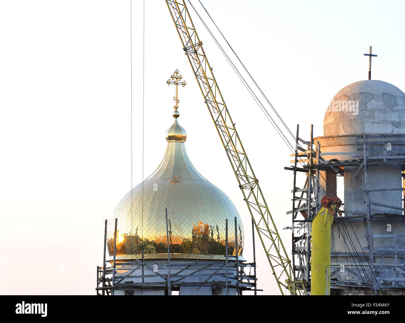 Le dôme de l'église en construction Banque D'Images