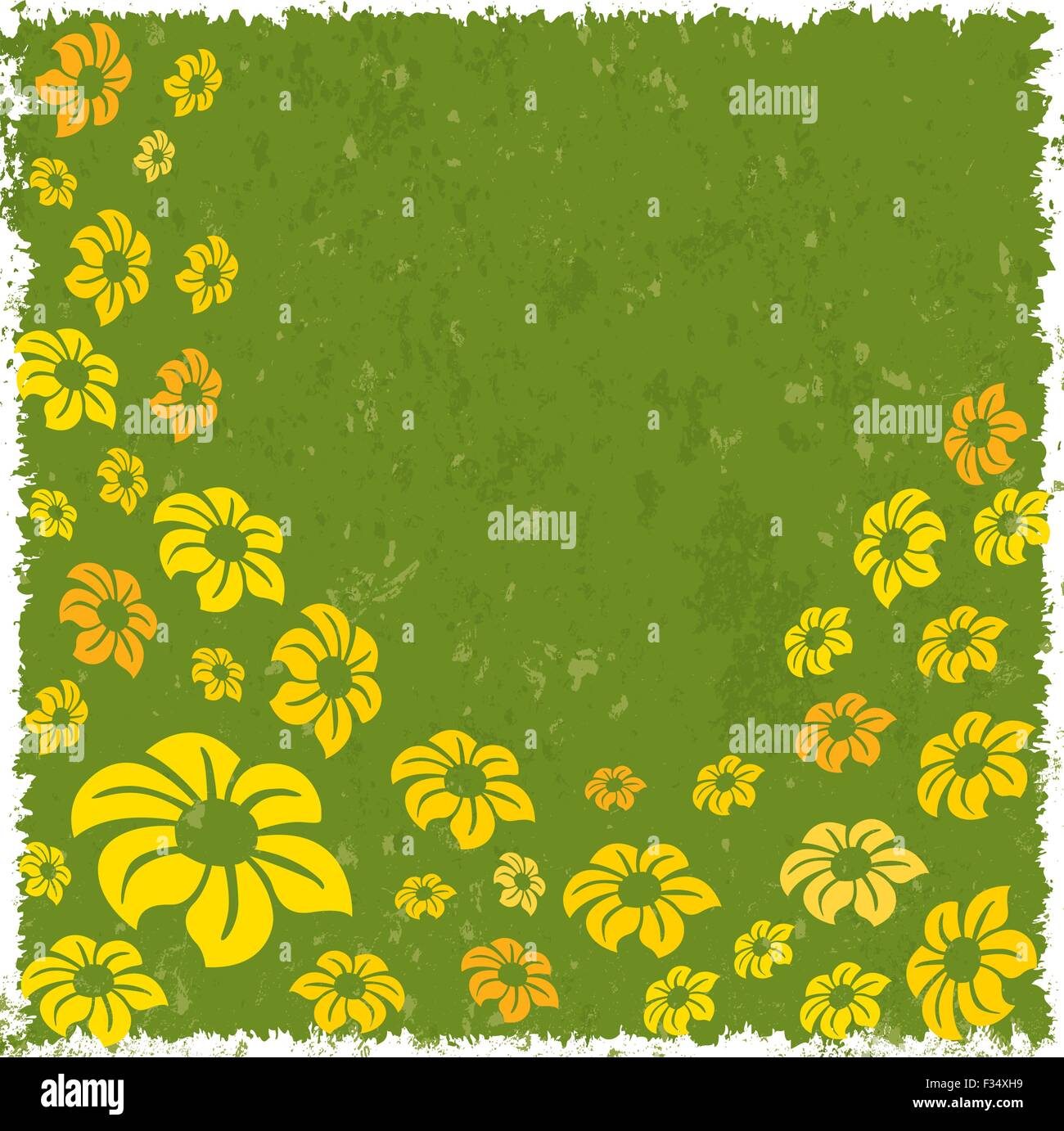 Les fleurs avec grunge background Illustration de Vecteur