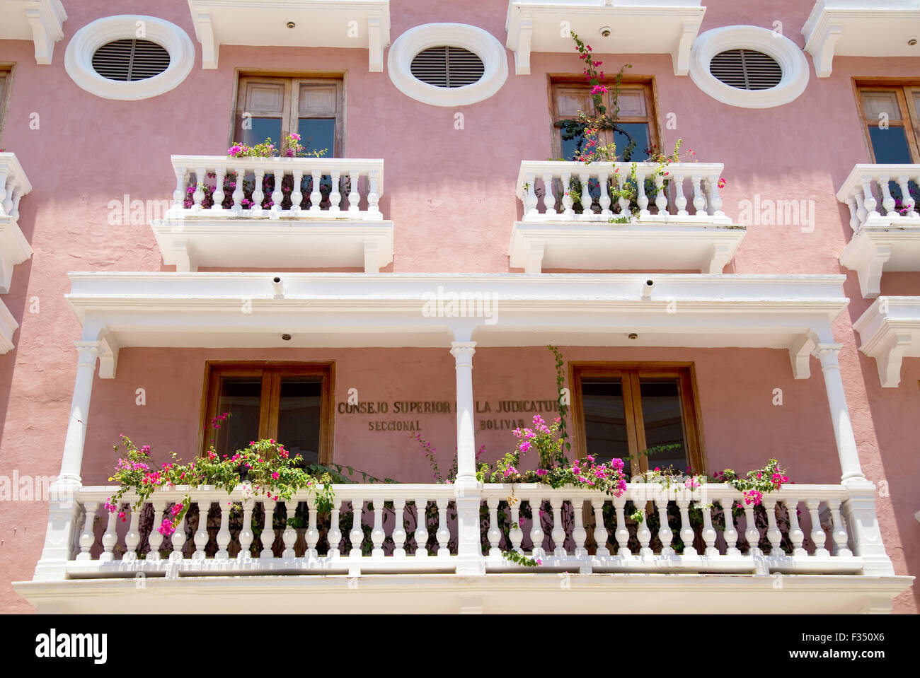 Carthagène - 13 SEPTEMBRE : l'extérieur de la belle sur le palais de Septembre 13th, 2015 à Cartagena, Colombie. Cartage Banque D'Images