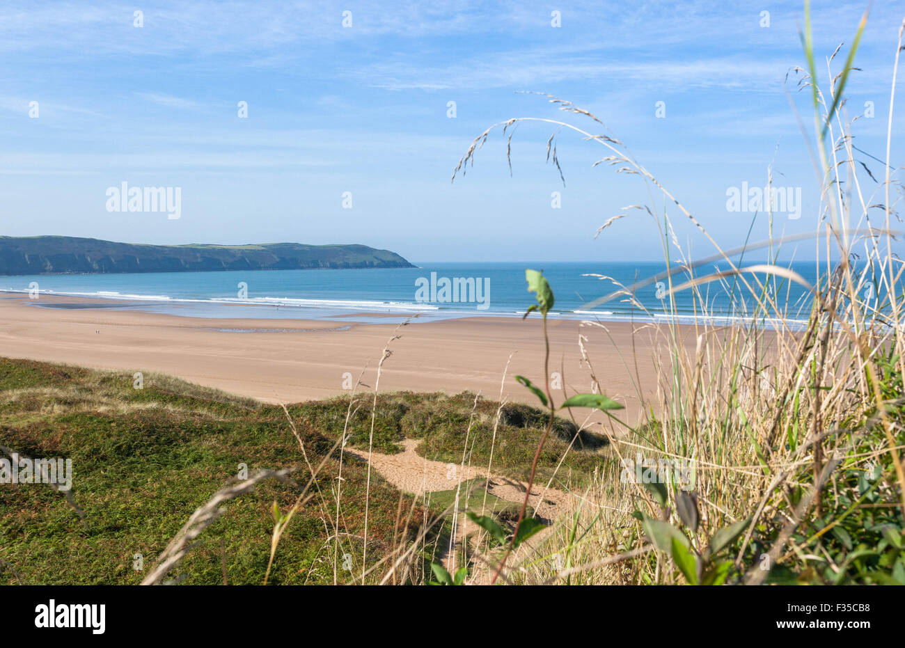 Plage de Woolacombe, District de North Devon, England, England, UK. Banque D'Images