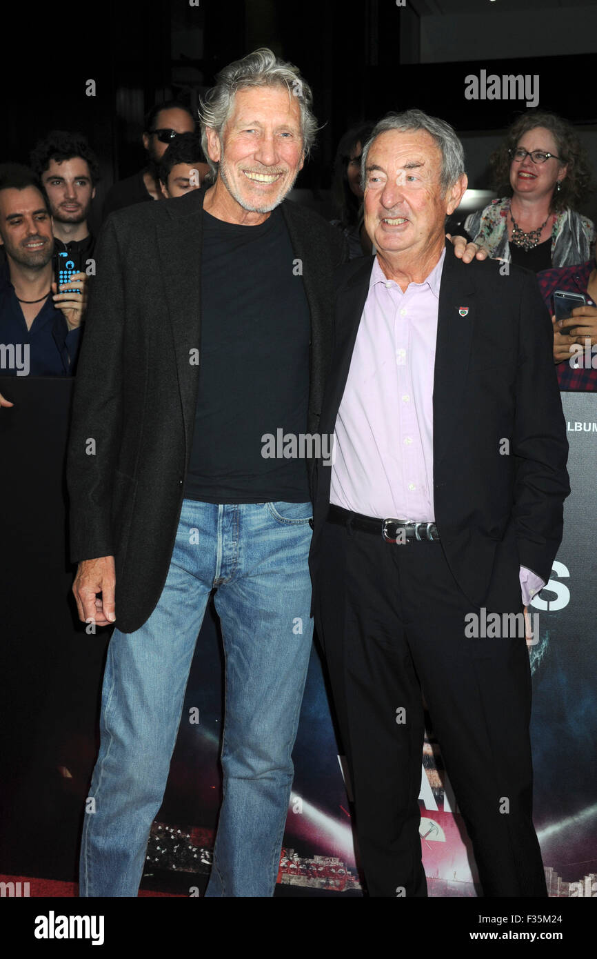 Roger Waters et Nick Mason (Pink Floyd) à la première du film 'Le Mur' de Roger Waters au Ziegfeld Theatre. New York, 28.09.2015/photo alliance Banque D'Images