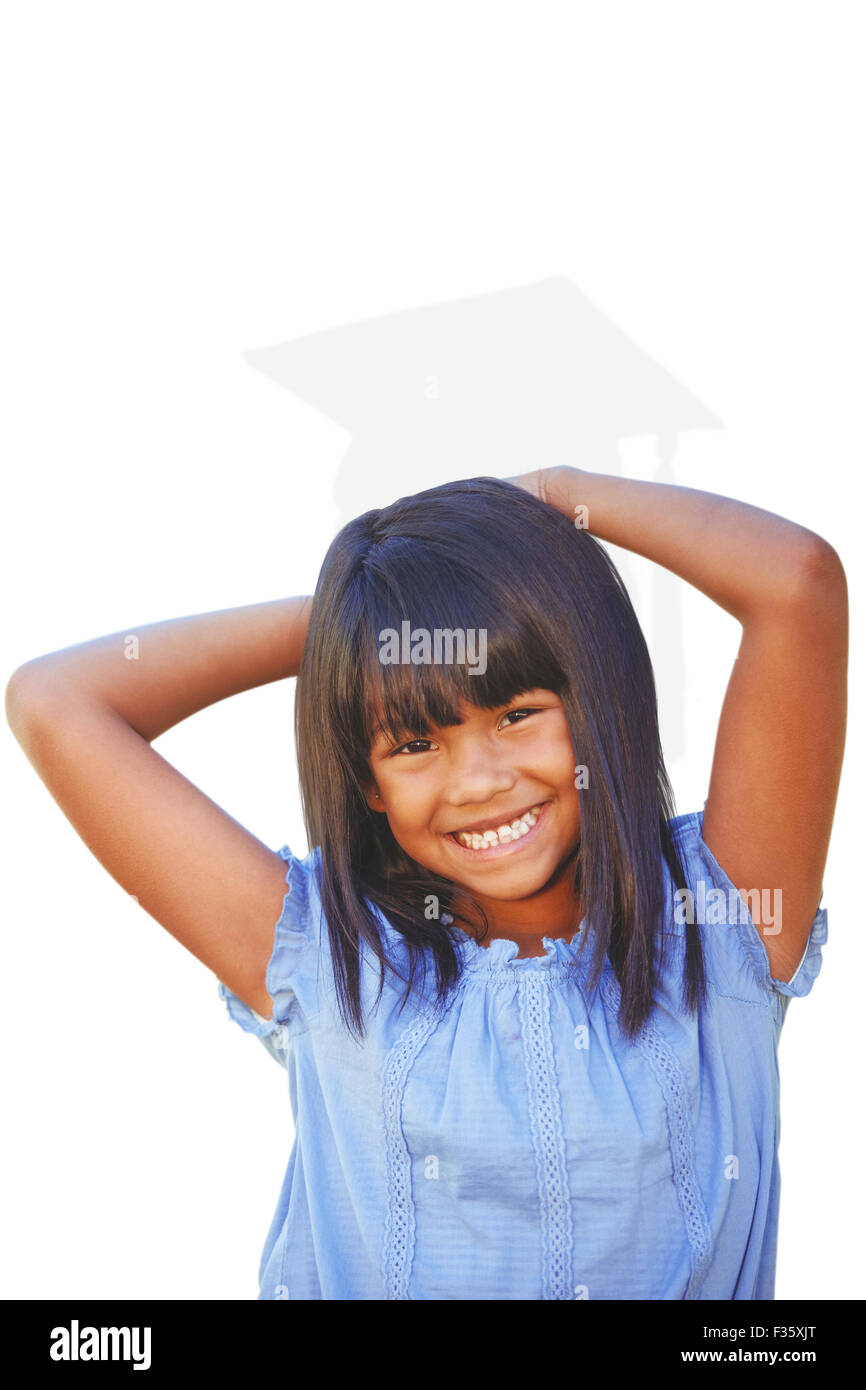 Image composite de cute little girl in the park Banque D'Images