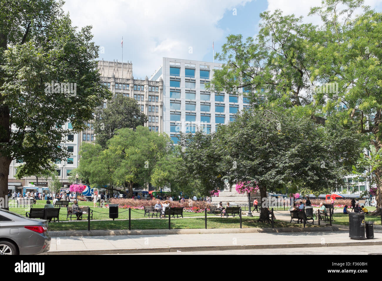 Farragut Square à Washington DC Le nom d'un amiral de l'Union européenne Banque D'Images