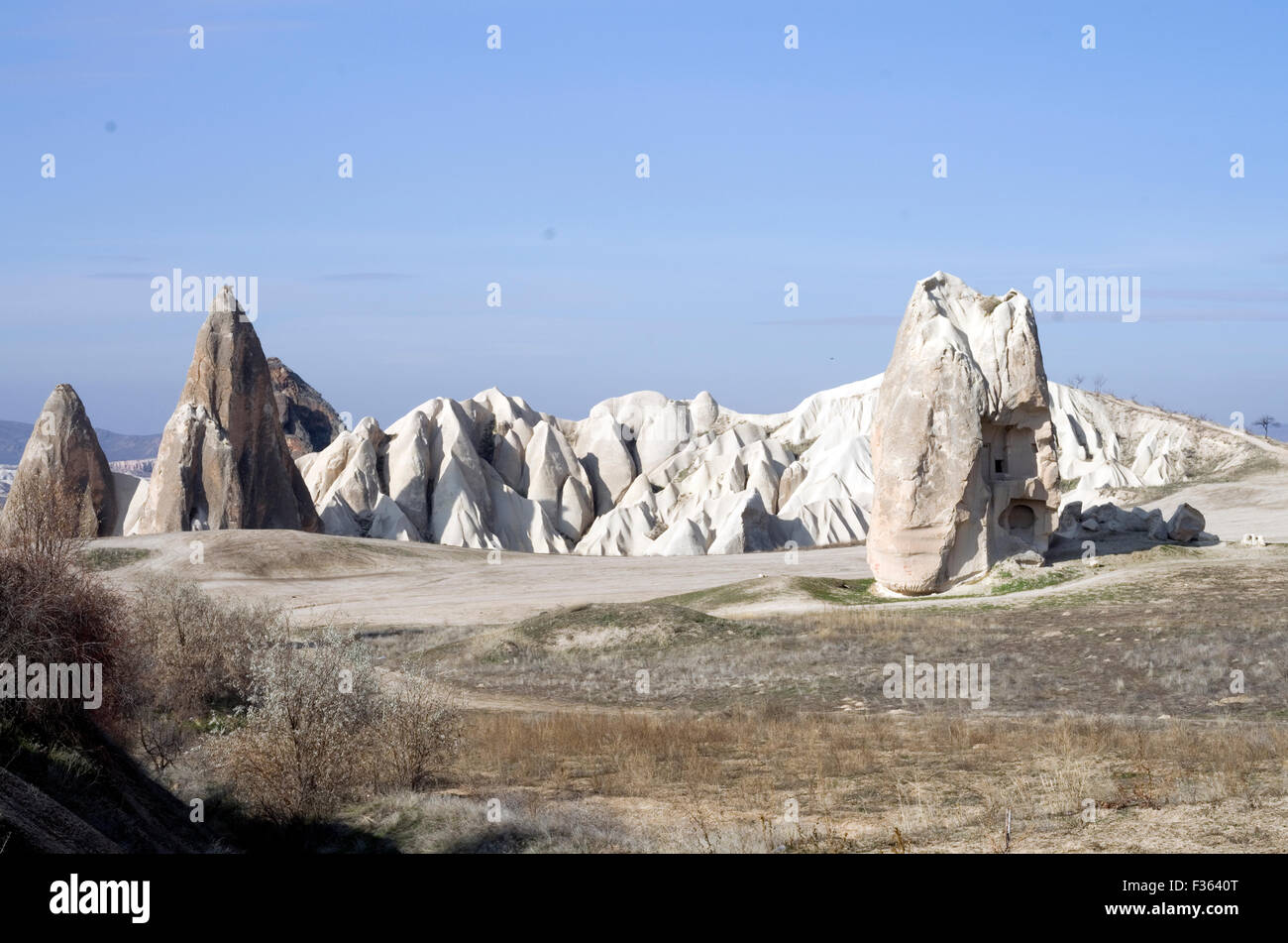 Paysage surréaliste magnifiquement en Cappadoce, Anatolie centrale, Turquie Banque D'Images