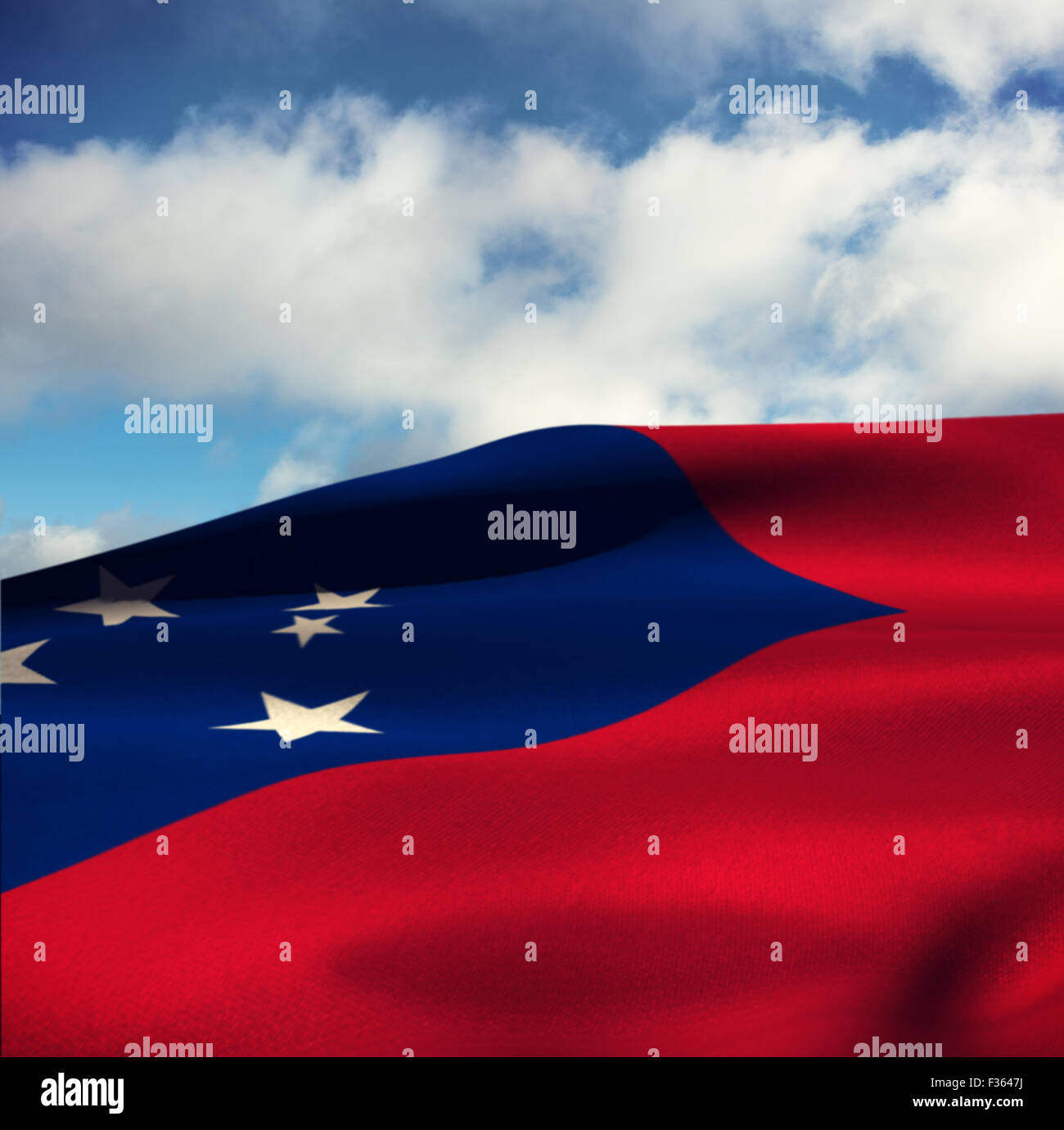 Image composite de waving flag de Samoa Banque D'Images