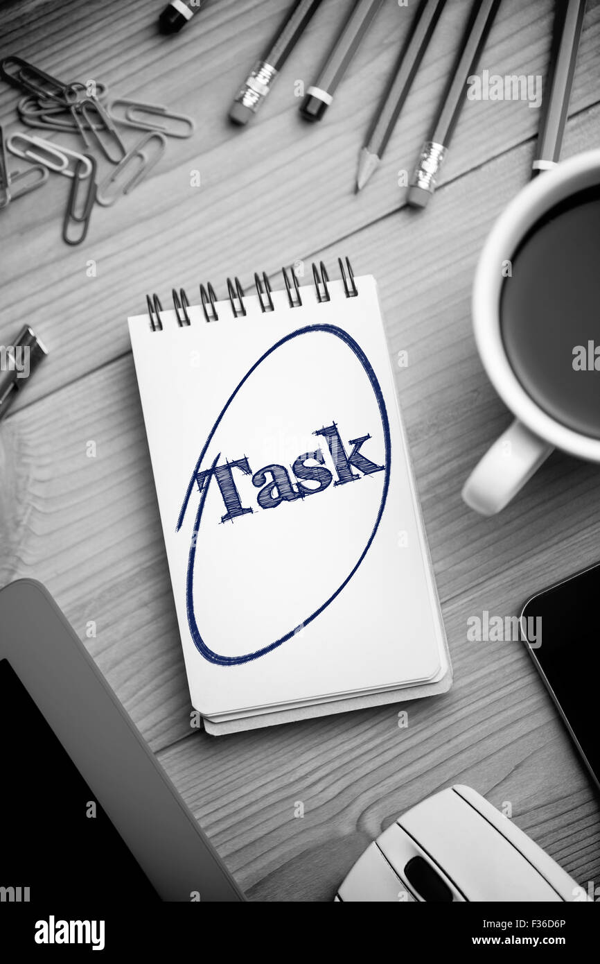 Tâche sur le bloc-notes sur 24 Banque D'Images