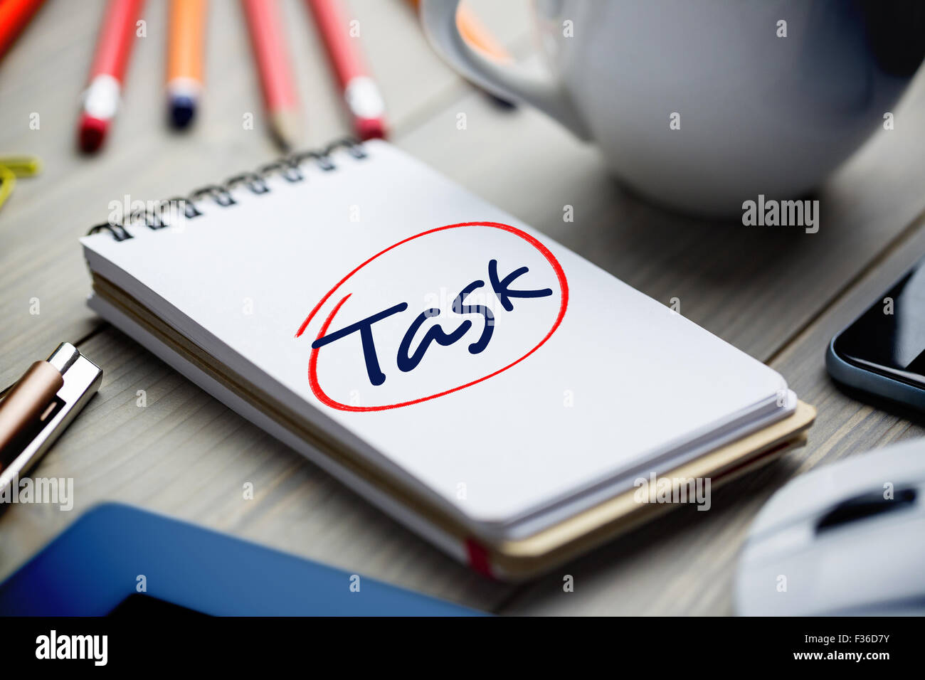 Tâche sur le bloc-notes sur 24 Banque D'Images