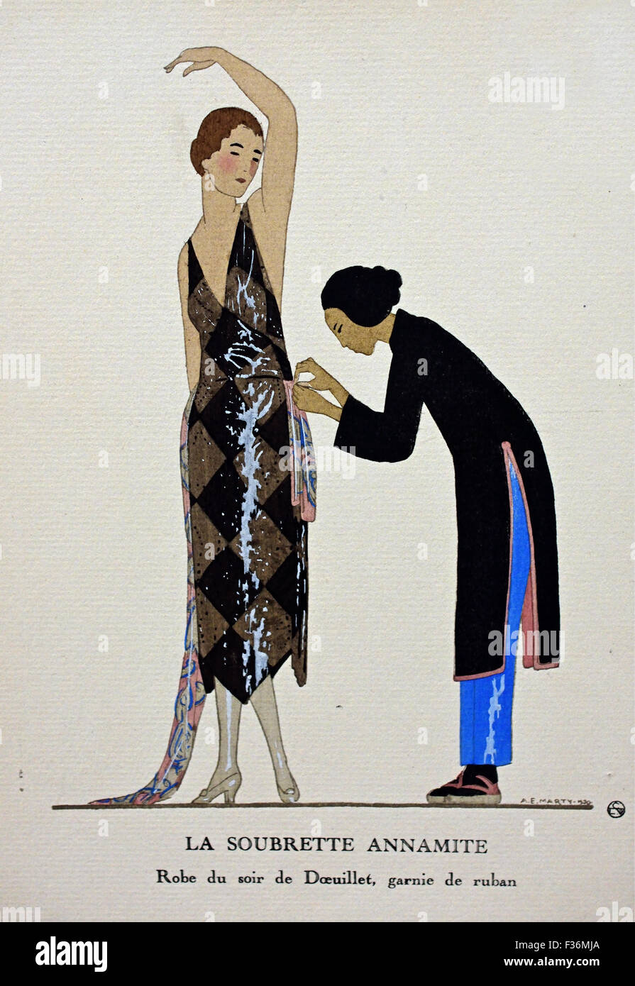 Gazette du Bon Ton Art - Modes & Frovolites célèbres maisons de couture ( publié par Lucien Vogel 1886 - 1954 ) Français Paris France Banque D'Images