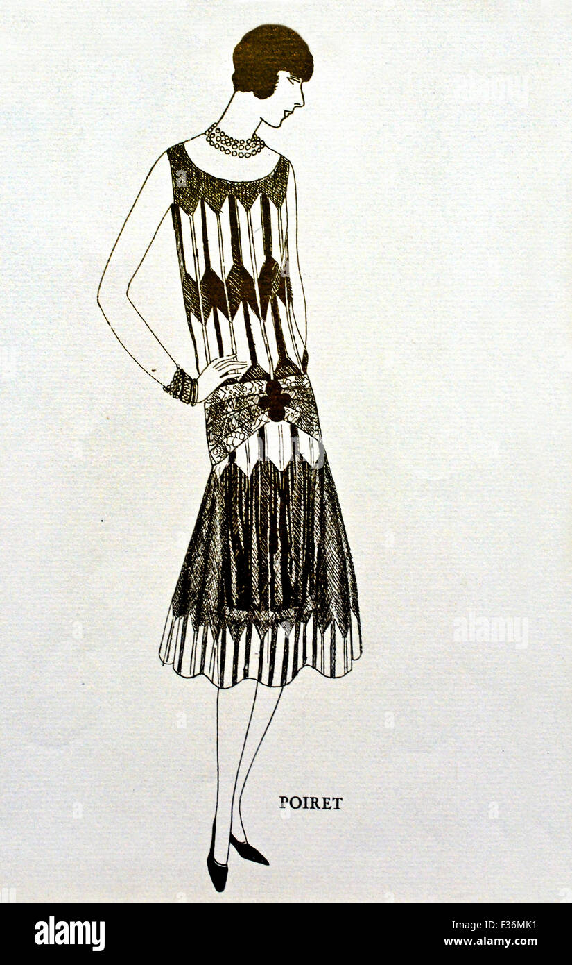 Flèche d'Or 1925 robe de Gazette du Bon Ton Art - Modes & Frivolites par Paul français Paris France Banque D'Images