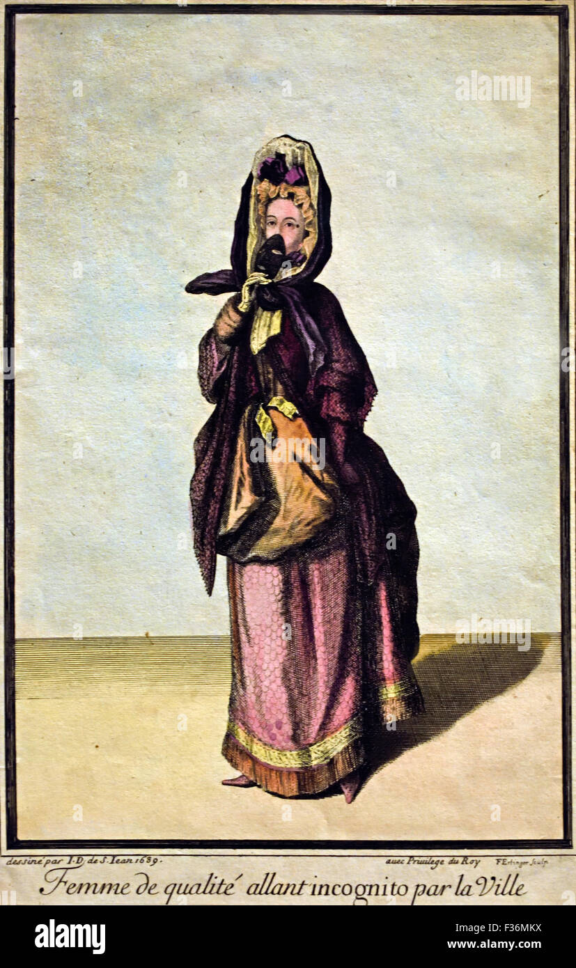Dame de Franz Ertinger Ville Incognito 1689 1640-1710 après Jean Dieu de Saint Jean 1654 - 1695 gravure gravure français Paris Banque D'Images
