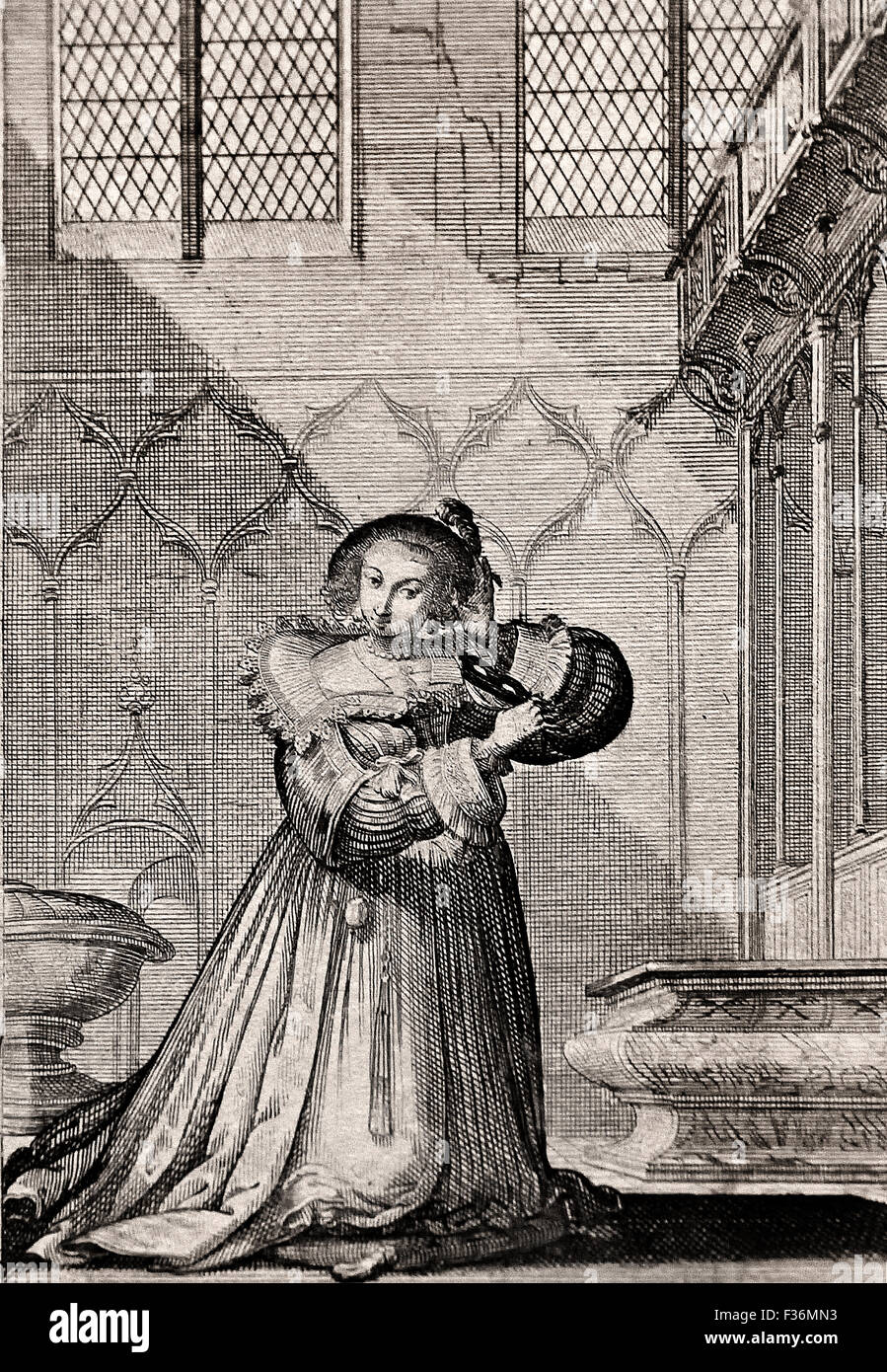 La noblesse française à l'Église Abraham Boose 1604-1647 dépeint les églises gothiques de Paris comme sites de piété et Fashionabilit Banque D'Images