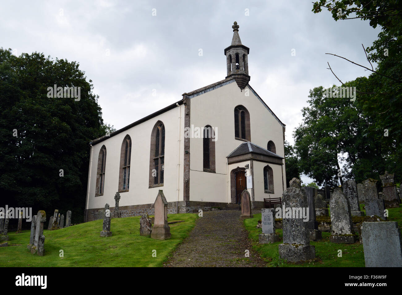 Église blanche de l'Écosse à l'église presbytérienne de Monzie, Perthshire, Écosse Banque D'Images