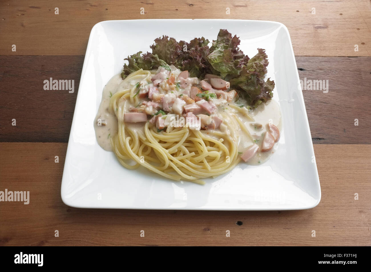 Spaghetti carbonara Banque D'Images