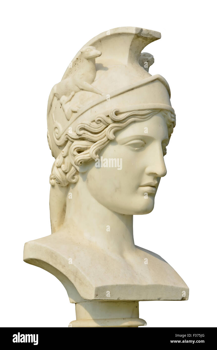 Isolement d'un élégant buste en marbre d'Artemis, l'équivalent de la Diana, déesse de la chasse Banque D'Images