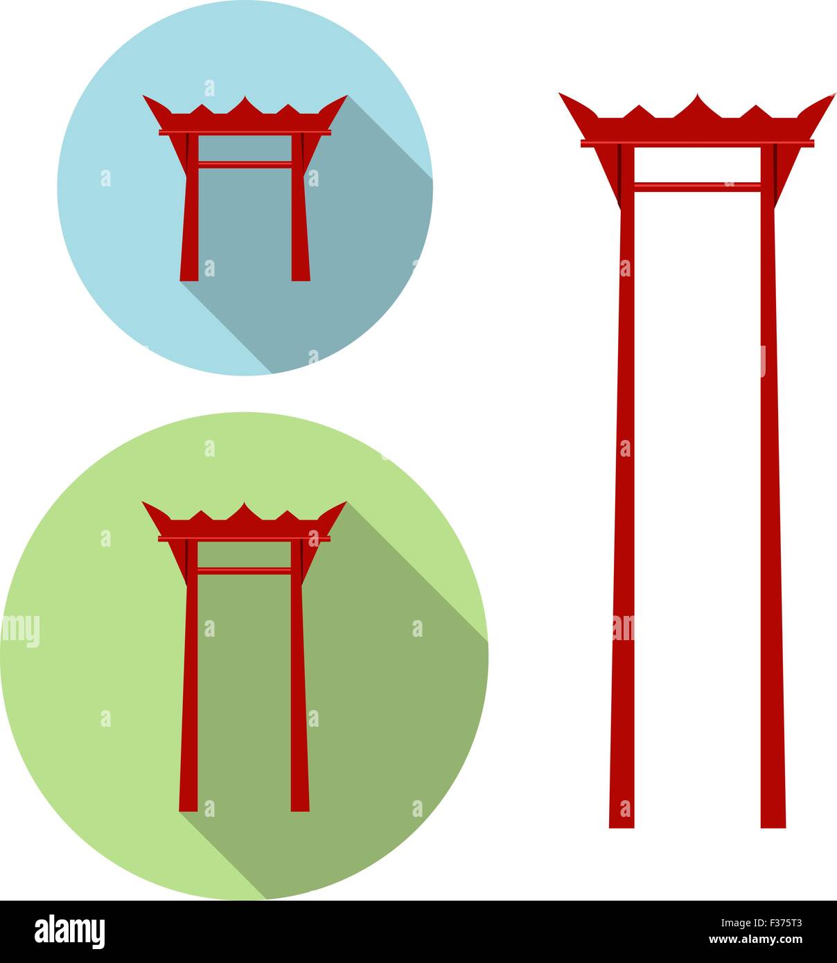 Giant Swing, icône de torii, vector Illustration de Vecteur