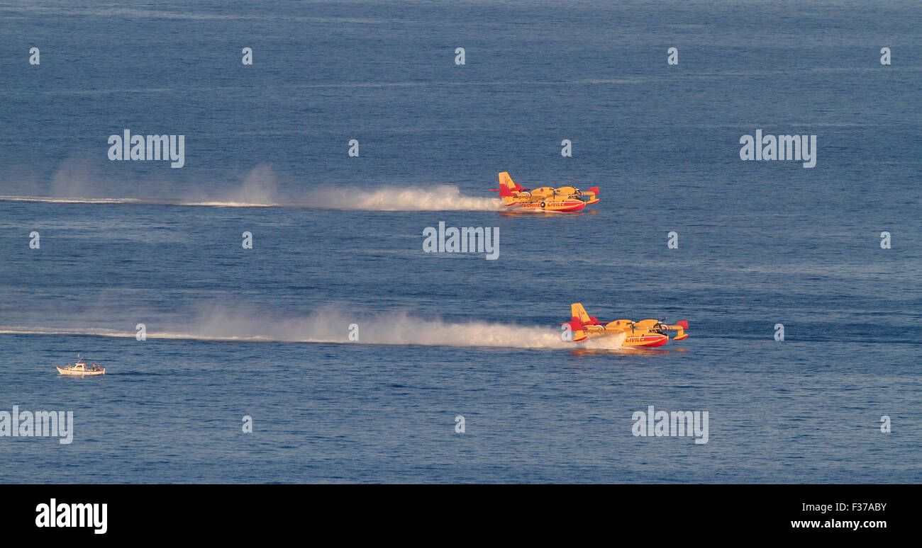 Canadair CL 415 avions de lutte contre les incendies, la Sécurité Civile Française, remplissage