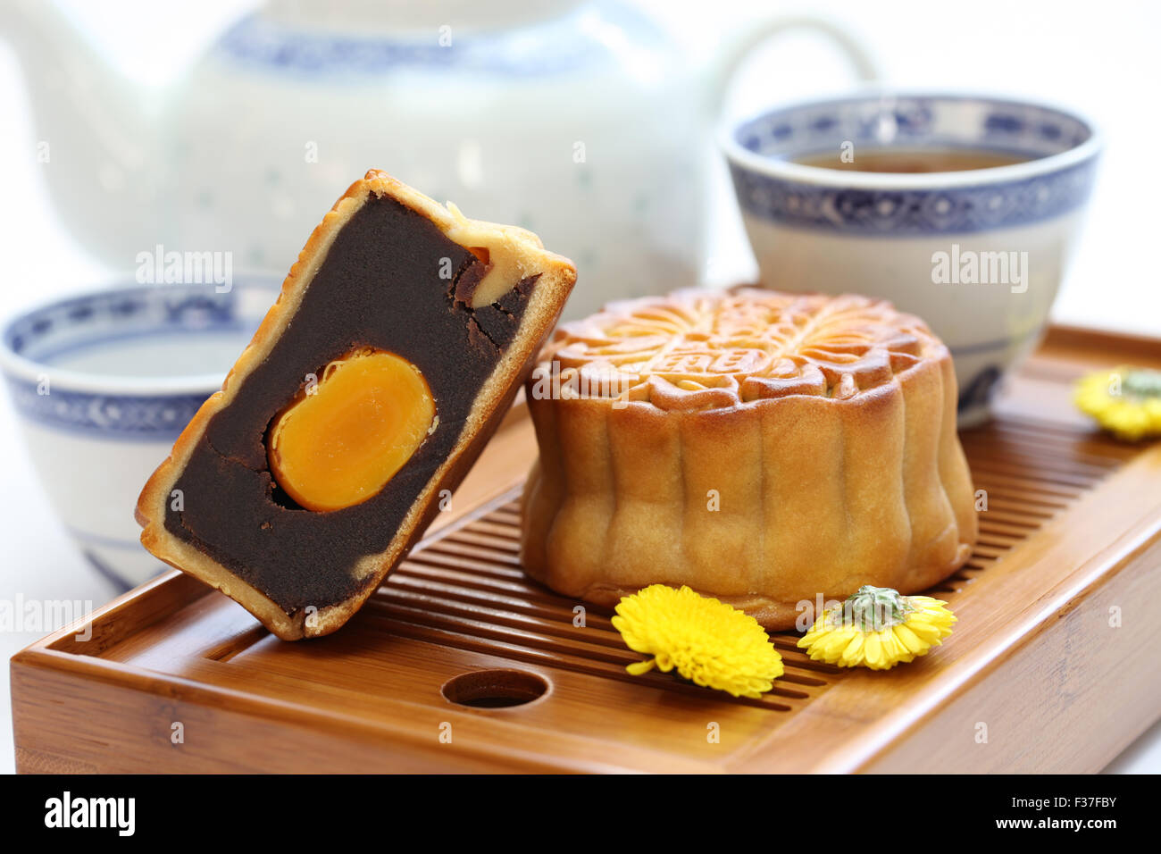 Mooncake, gâteau de lune, chinois traditionnel doux, mi-automne festival shoot off Banque D'Images