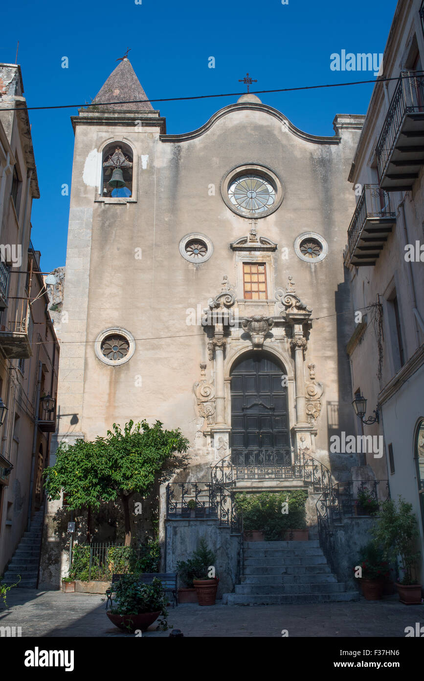 Eglise du purgatoire église de Cefalu, Sicile. L'Italie. Banque D'Images