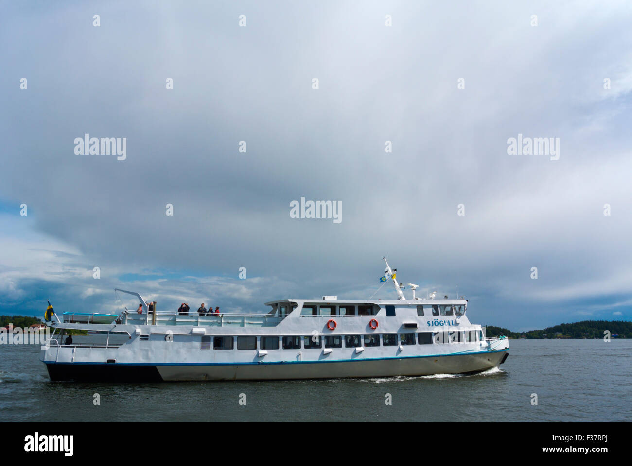 Bateau à passagers, l'archipel de Stockholm, à Vaxholm, près de Stockholm, Suède Banque D'Images