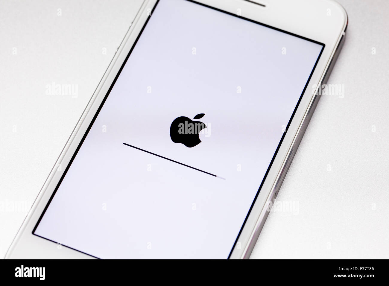 L'écran de démarrage de l'iPhone d'Apple - USA Banque D'Images