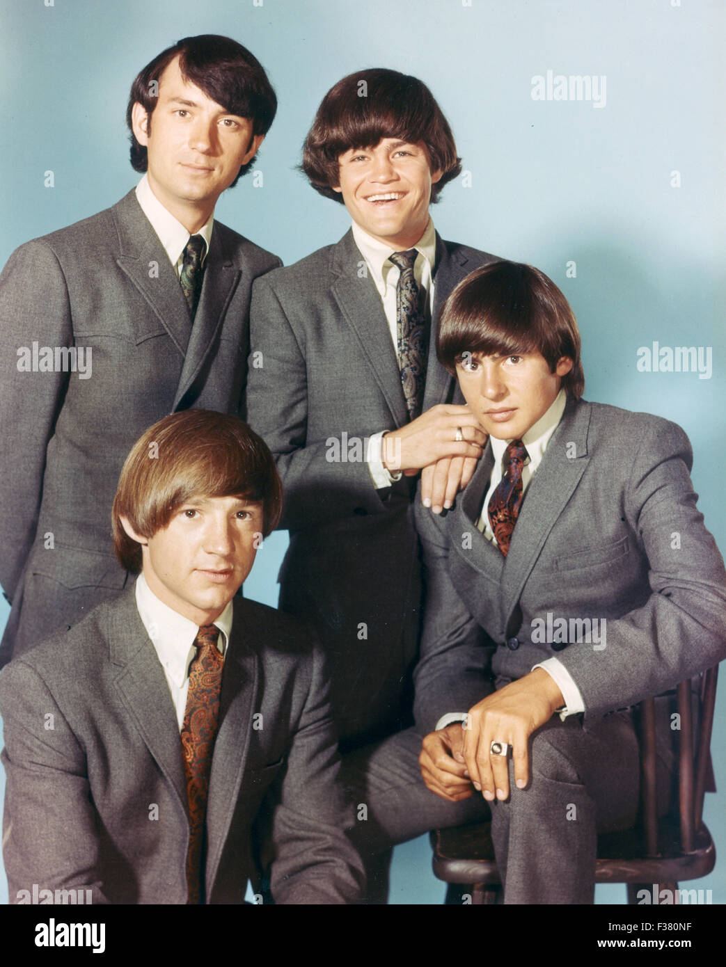 Les MONKEES photo de Promotion groupe pop anglo-américain de 1965. Dans le sens horaire à partir du haut à gauche : Mike Nesmith, Micky Dolenz, Davy Jones, Peter Tork Banque D'Images