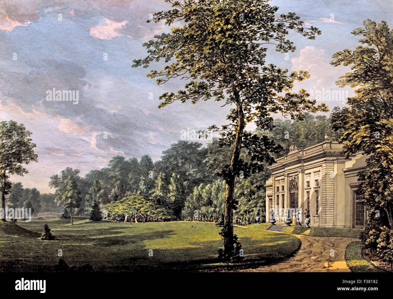 Wijkeroog domaine près de Velsen 1805 Vue sur l'Orangerie Hermanus Numan 1744-1820 dessin Néerlandais Pays-Bas Banque D'Images