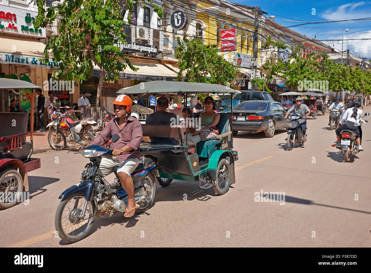 Vieux Quartier Français, Siem Reap, Cambodge. Banque D'Images