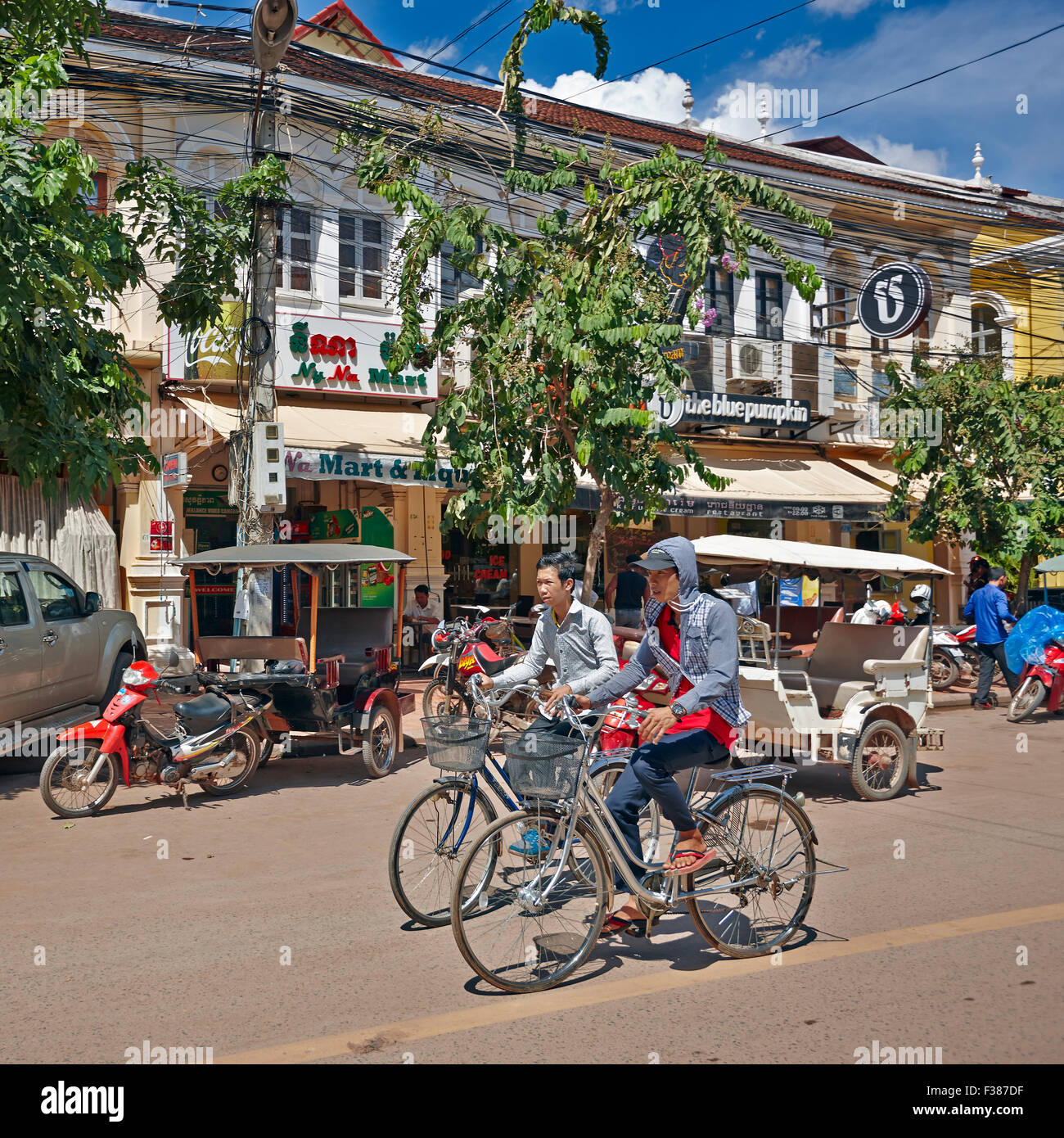 Vieux Quartier Français, Siem Reap, Cambodge. Banque D'Images