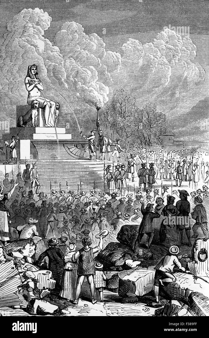 La Fête de la Nature à la place de la Concorde, Paris, France commémorant le début de la Révolution française, le 14 juillet 1789 Banque D'Images