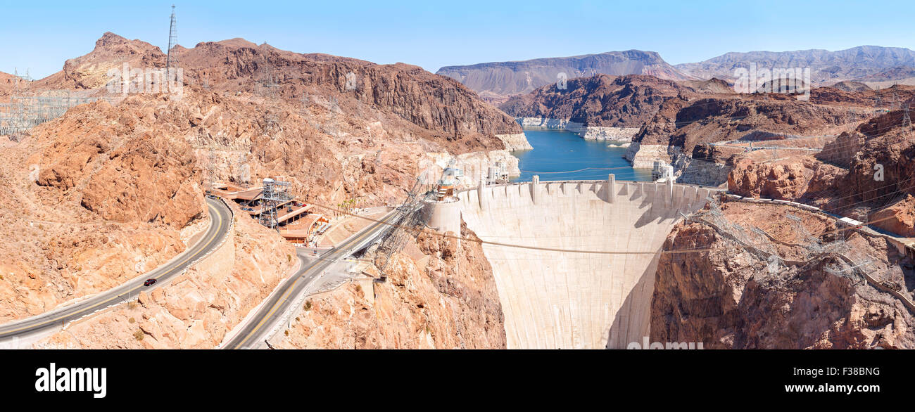 Vue panoramique sur le Barrage Hoover, États-Unis. Banque D'Images