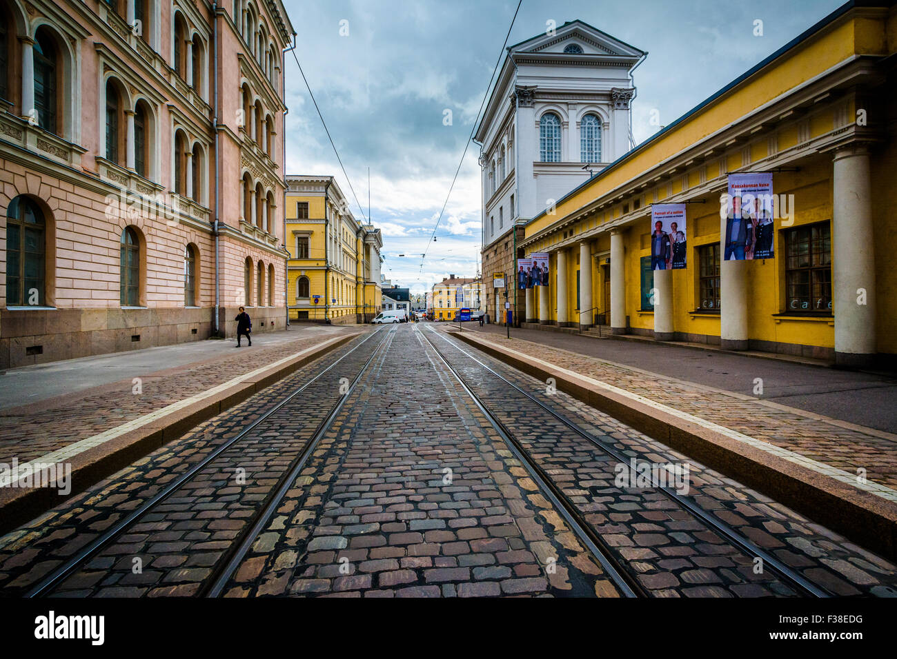 Bâtiments le long Snellmaninkatu à Helsinki, en Finlande. Banque D'Images