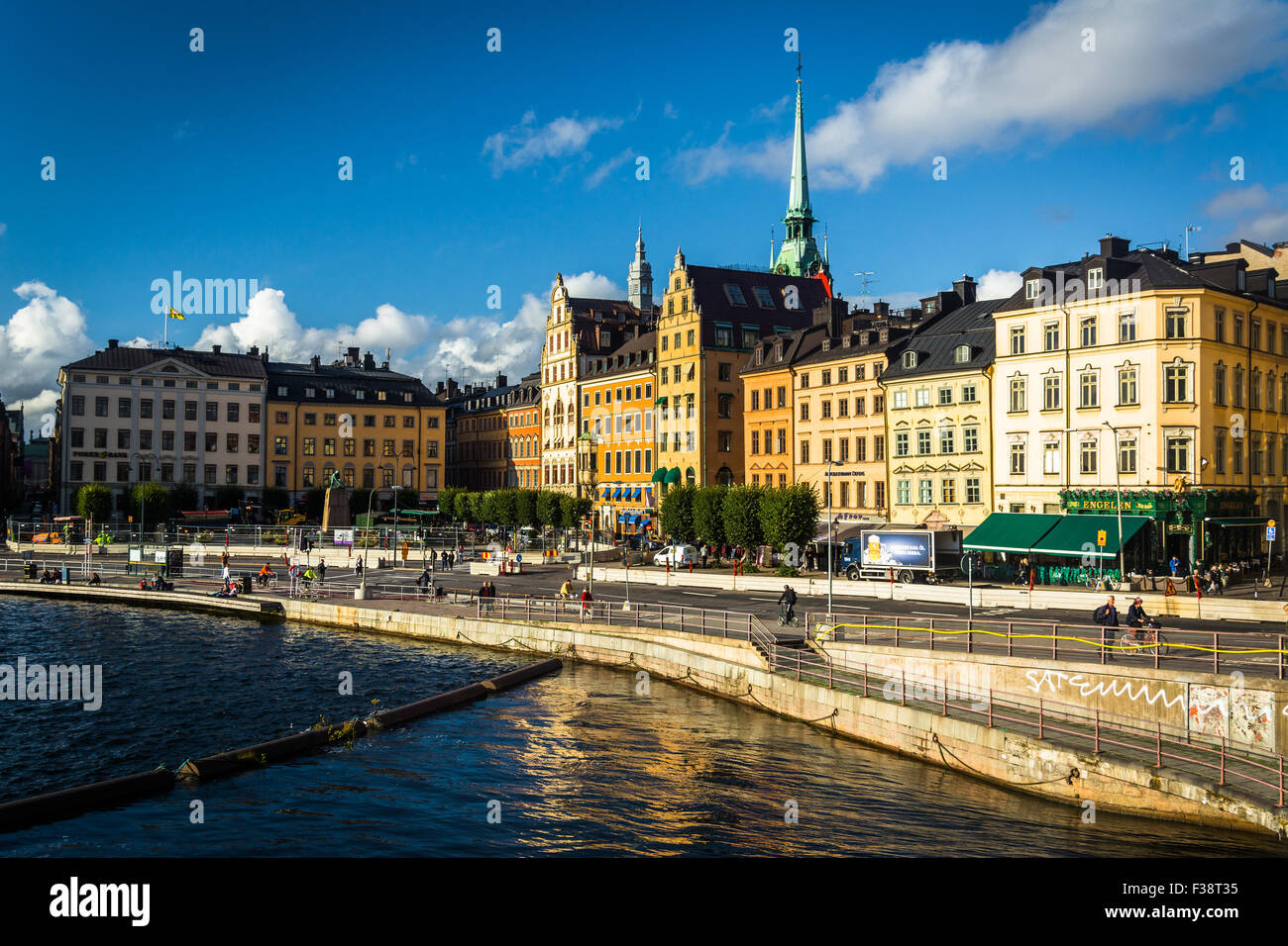 Avis de Galma Stan depuis Slussen, dans la région de Södermalm, à Stockholm, Suède. Banque D'Images