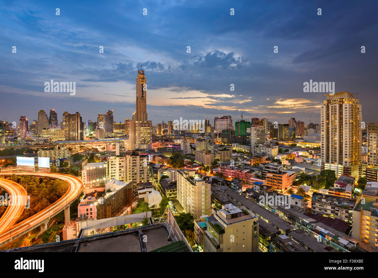 Bangkok, Thaïlande, les toits de la ville. Banque D'Images