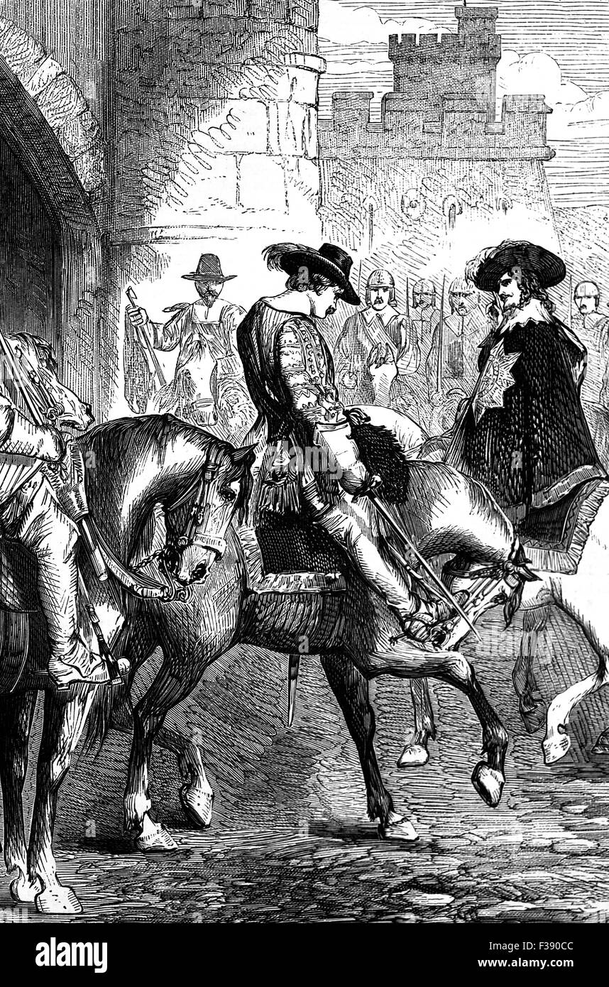 Charles I d'être retiré de Château de Hurst sur le Solent gardant les approches de Southampton. Le roi a été emprisonné ici en 1648 avant d'être prise à Londres pour son procès et l'exécution. Banque D'Images