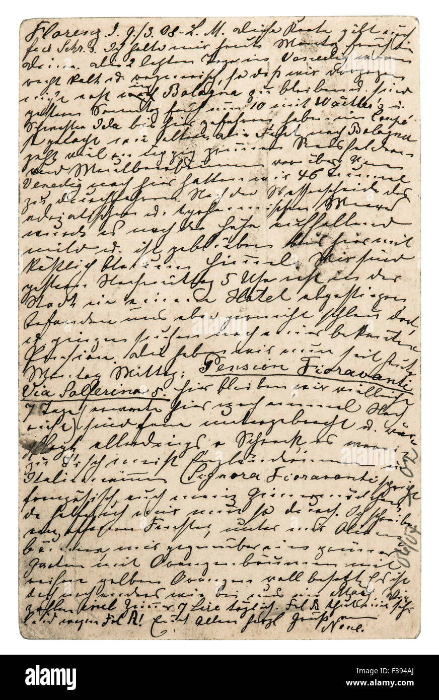 Ancienne lettre avec texte manuscrit. Vintage Grunge texture background Banque D'Images