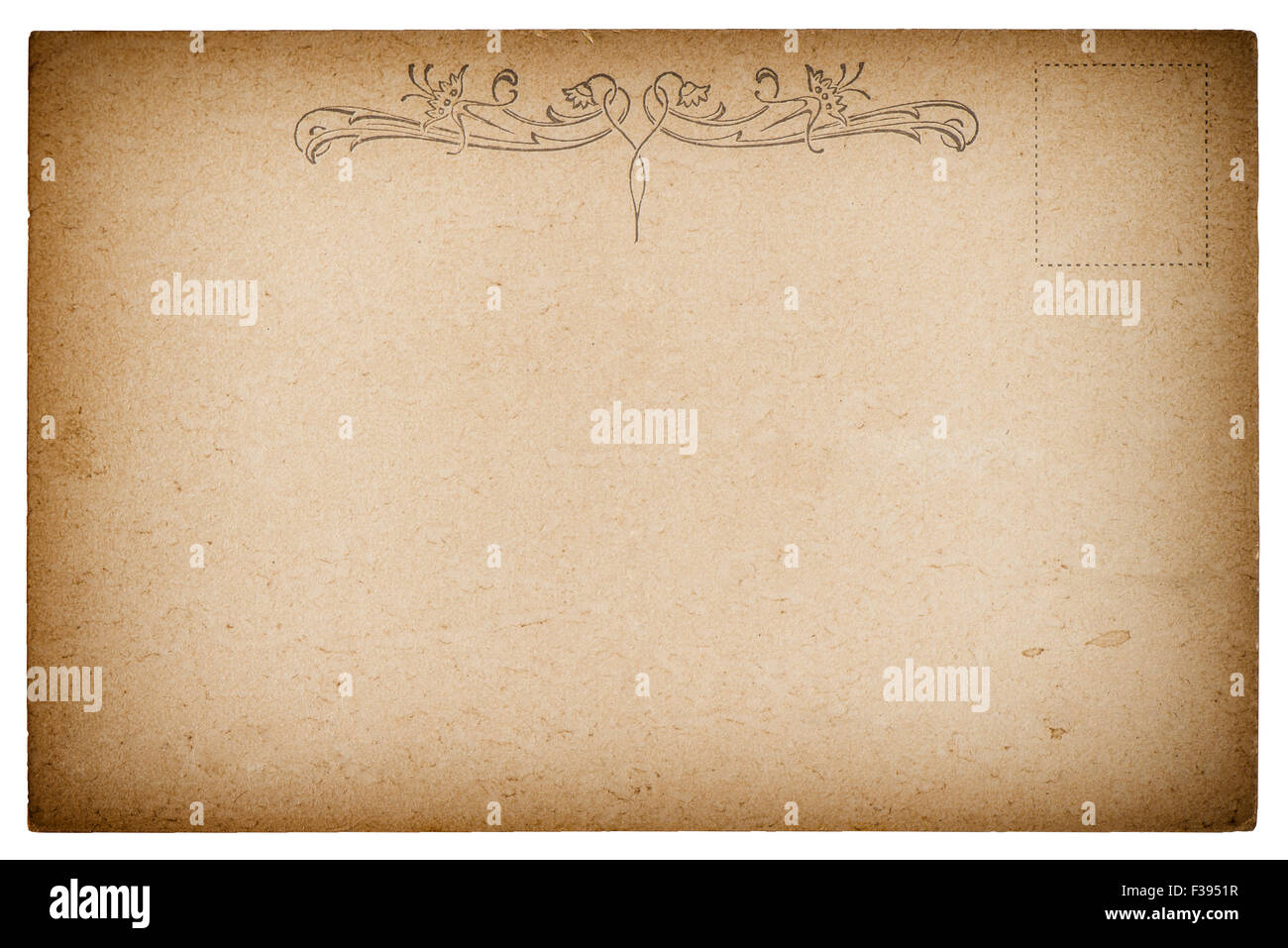 Carte postale ancienne, vide. Vintage retro style papier fond. Texture avec vignette Banque D'Images