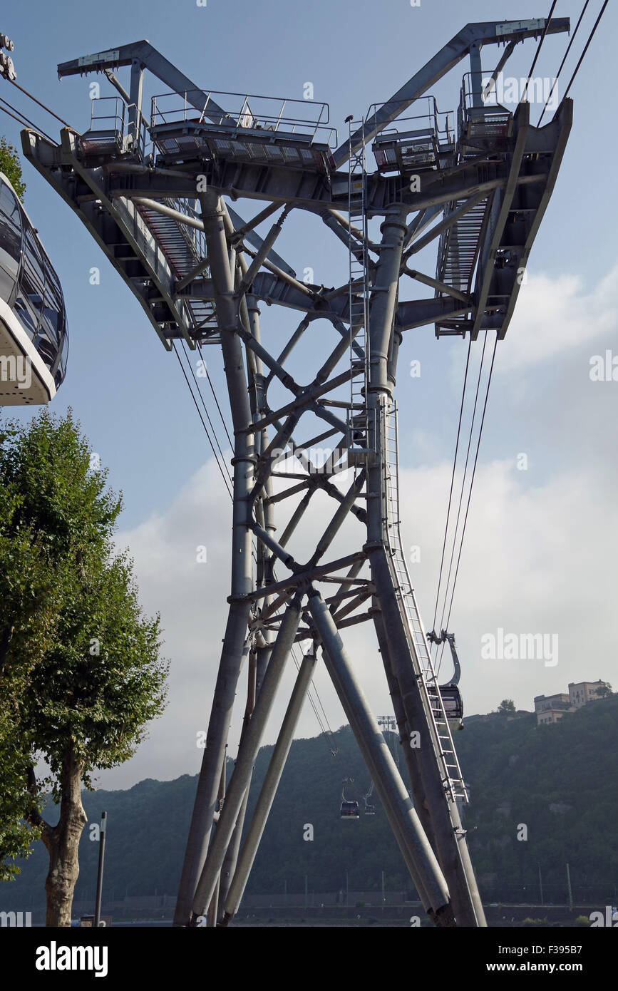 Téléphérique, funiculaire, Koblenz Allemagne. Banque D'Images
