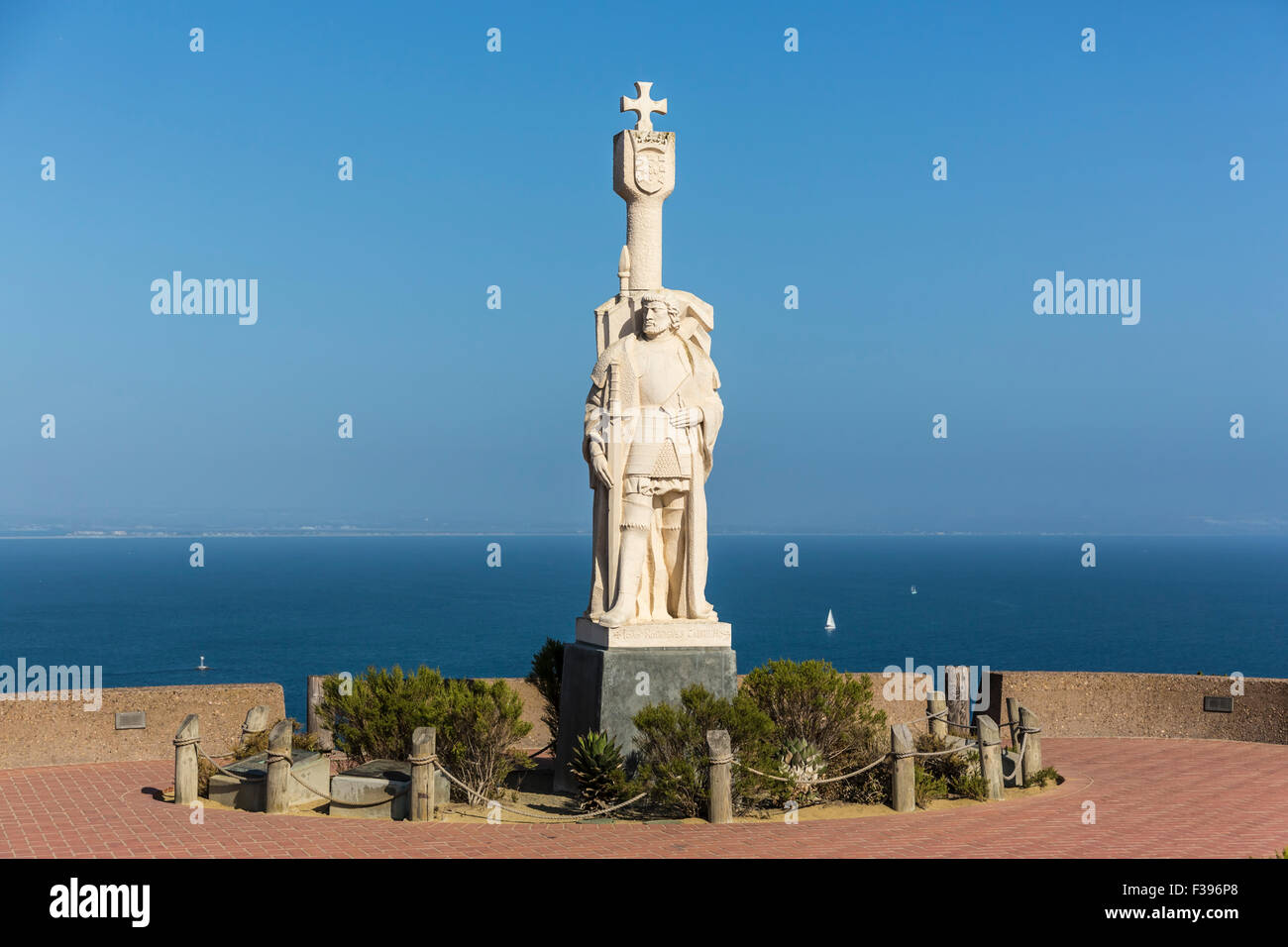 Juan Rodríguez Cabrillo Cabrillo National Monument statue sur Point Loma de San Diego Banque D'Images