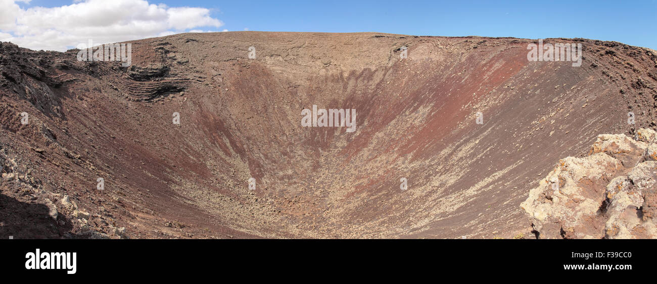 Nortern Fuerteventura, vue sur le cratère volcanique Calderon Hondo Banque D'Images