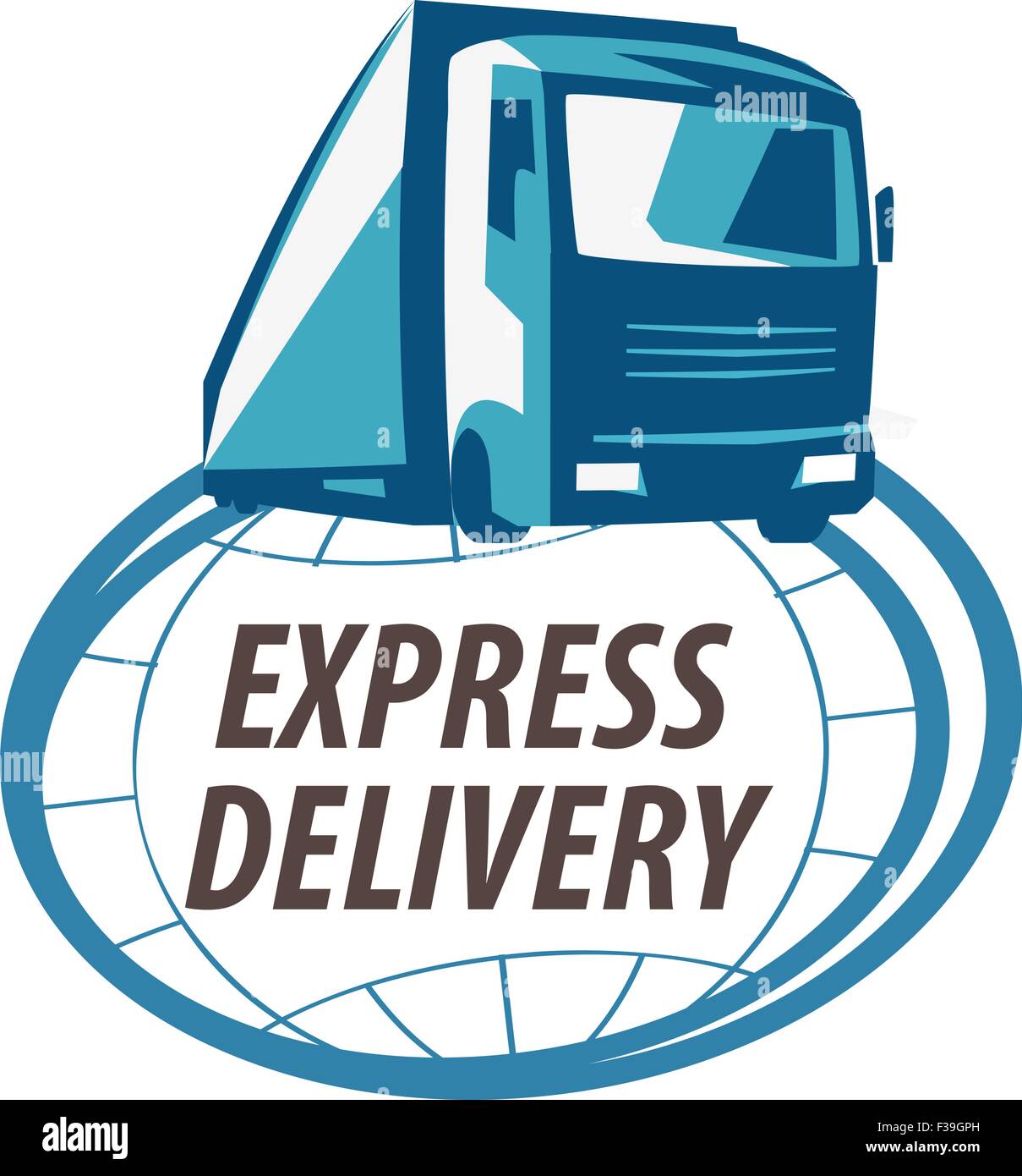 Modèle de conception de logo vector livraison camion ou l'icône d'expédition. Illustration de Vecteur