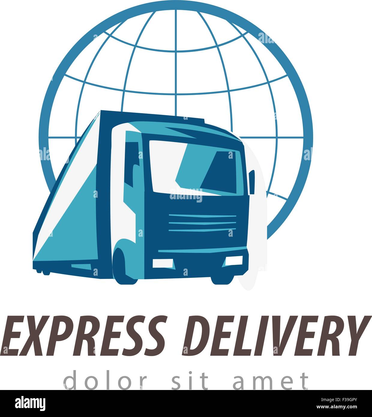 Modèle de conception de logo vector livraison transport ou l'icône du chariot. Illustration de Vecteur