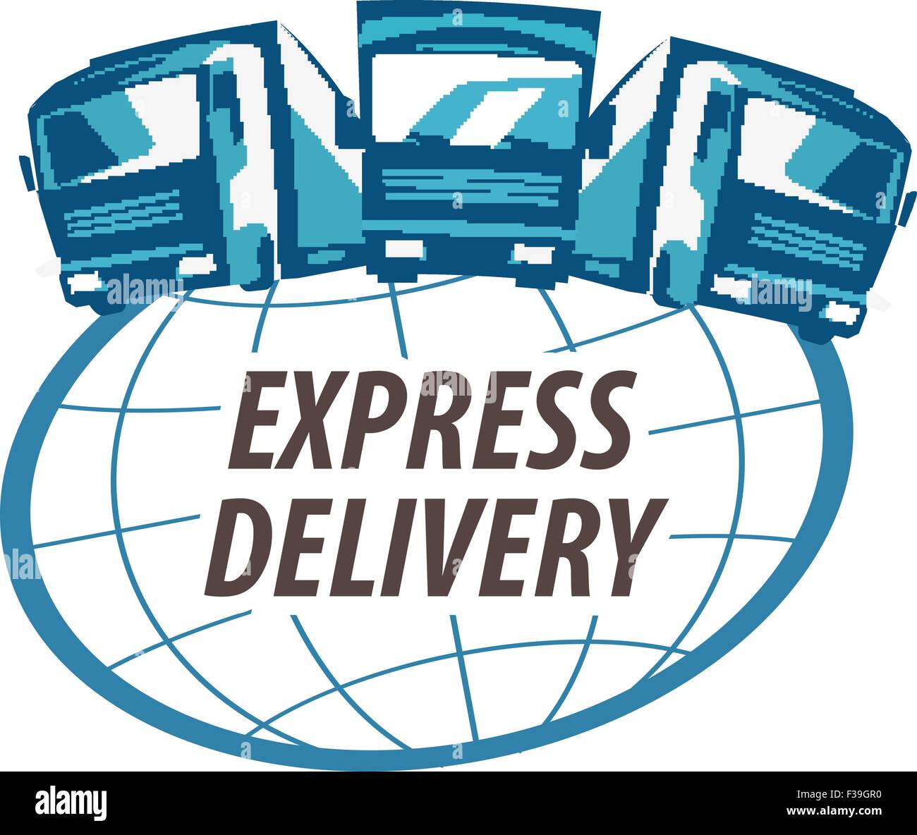 Modèle de conception de logo vector livraison du trafic ou l'icône du chariot. Illustration de Vecteur