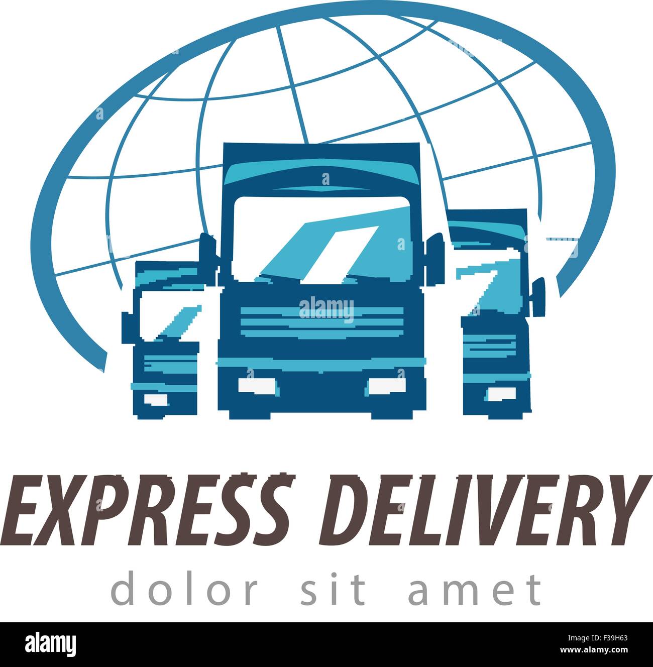 Modèle de conception de logo vector camion trafic ou icône de livraison. Illustration de Vecteur