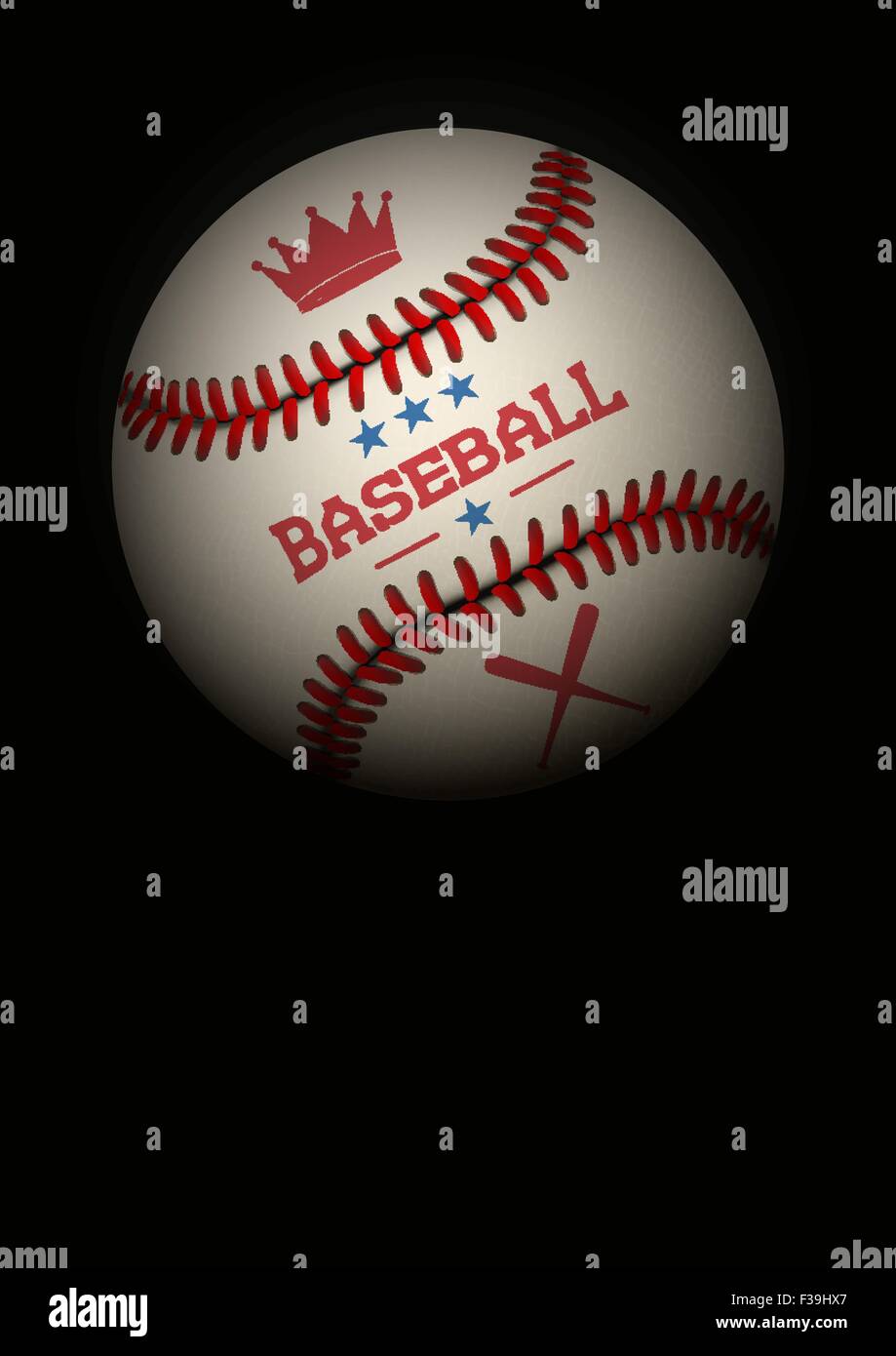 Fond sombre de balle de baseball. Vector Illustration. Illustration de Vecteur