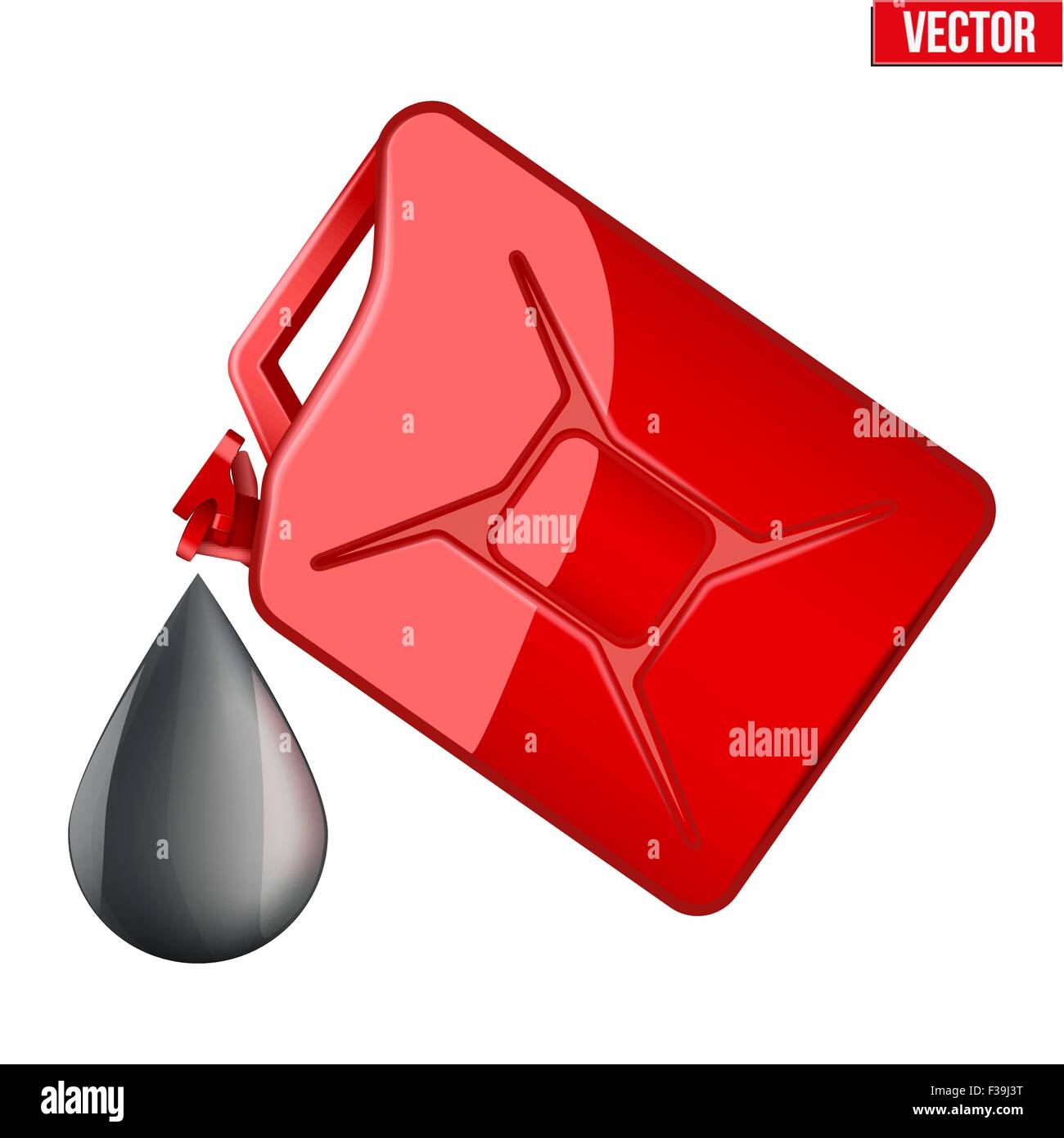 Symbole de la goutte noire de pétrole et bidon Illustration de Vecteur