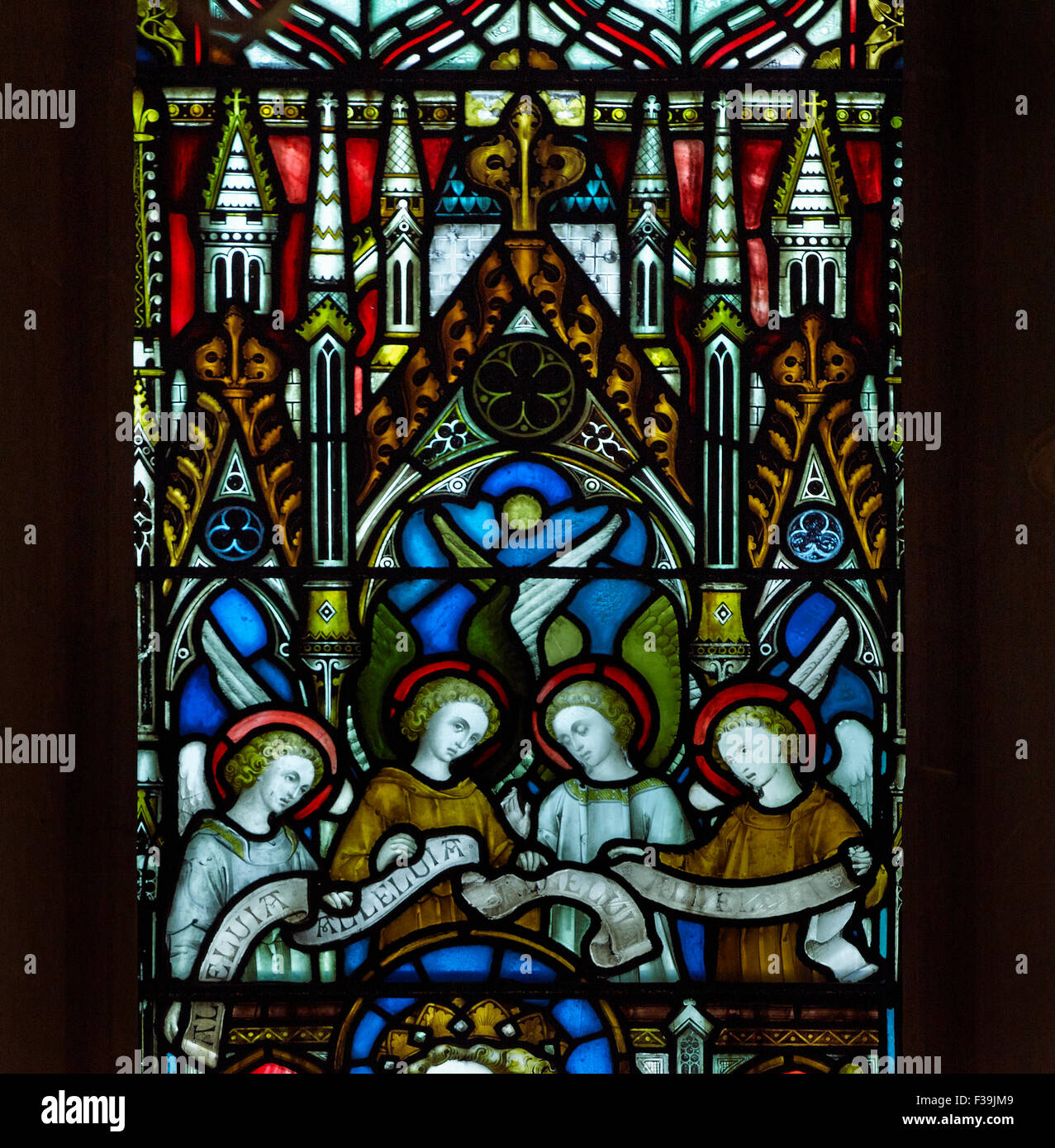 La Cathédrale St Patrick chanter angels window Banque D'Images