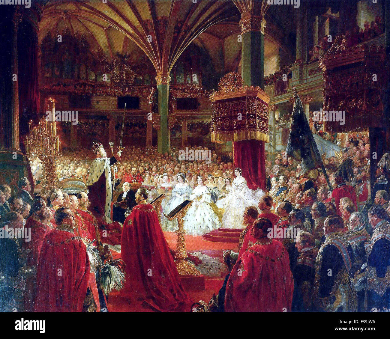 Couronnement de Guillaume Ier comme roi de Prusse au château de Königsberg en 1861 Banque D'Images