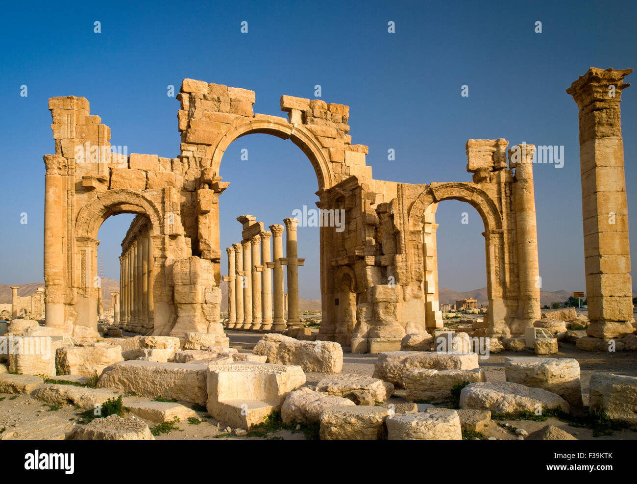 Ruines de l'ancienne ville, Palmyra, Syrie Banque D'Images