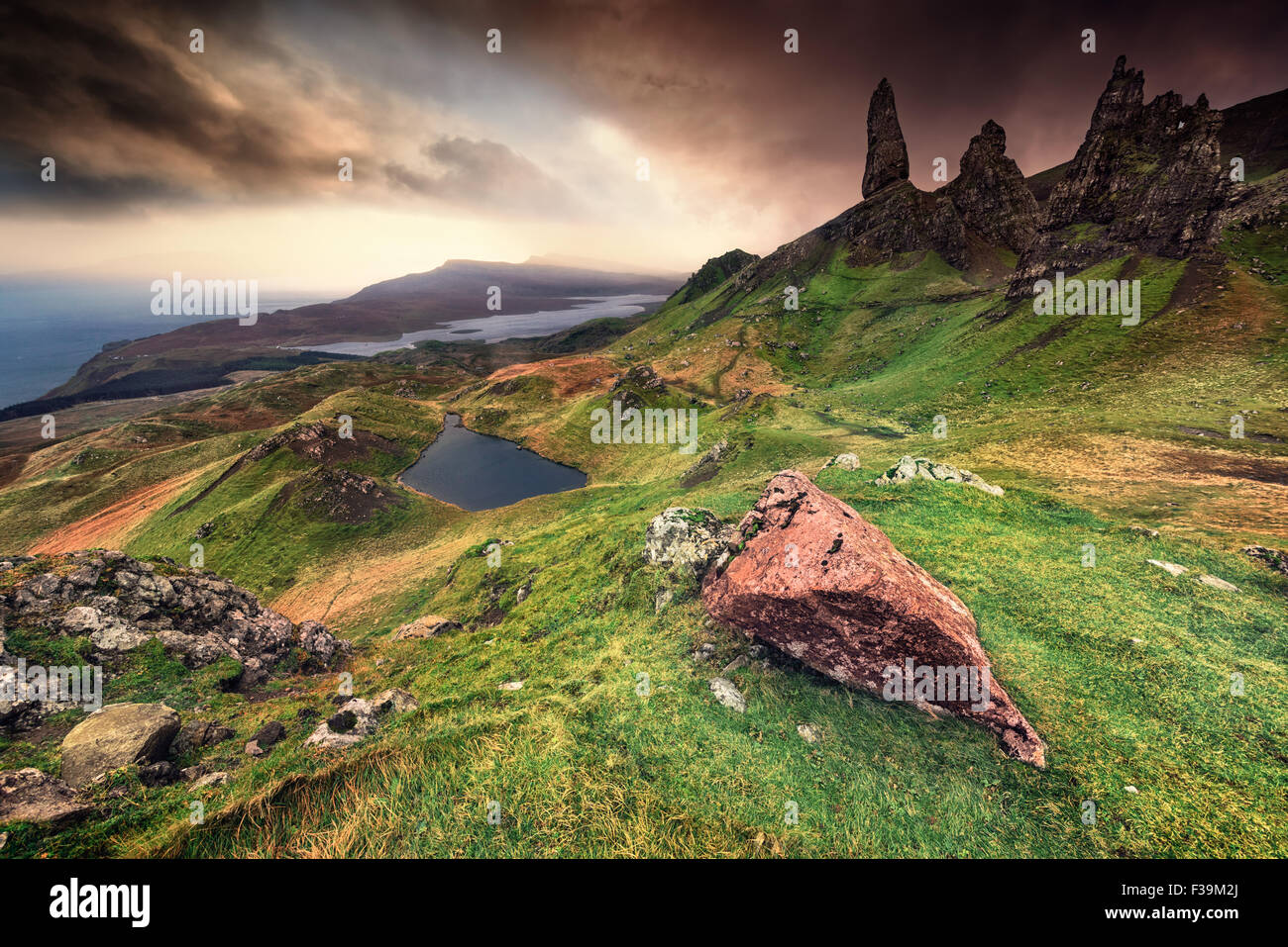 Vieil Homme de Storr, Isle of Skye, Scotland, UK Banque D'Images