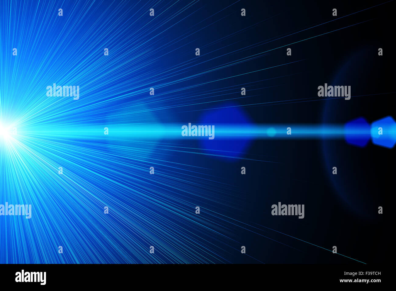 Faisceau laser bleu Banque D'Images